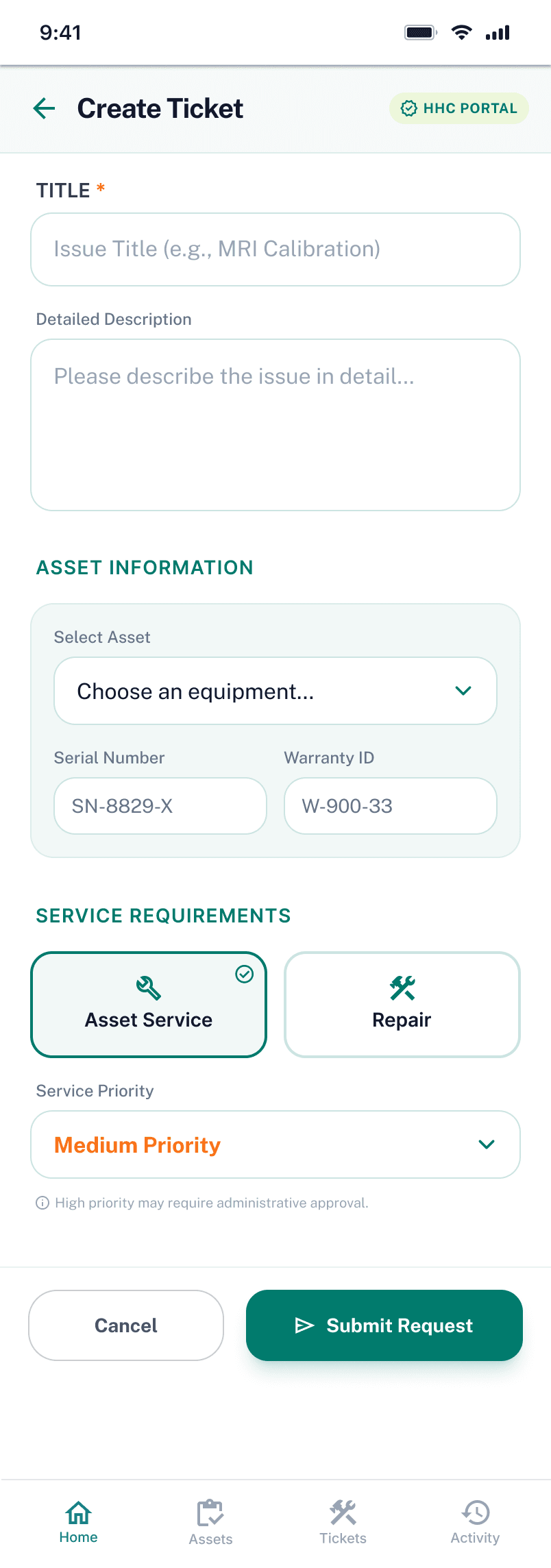 Ticketing Application screen 2