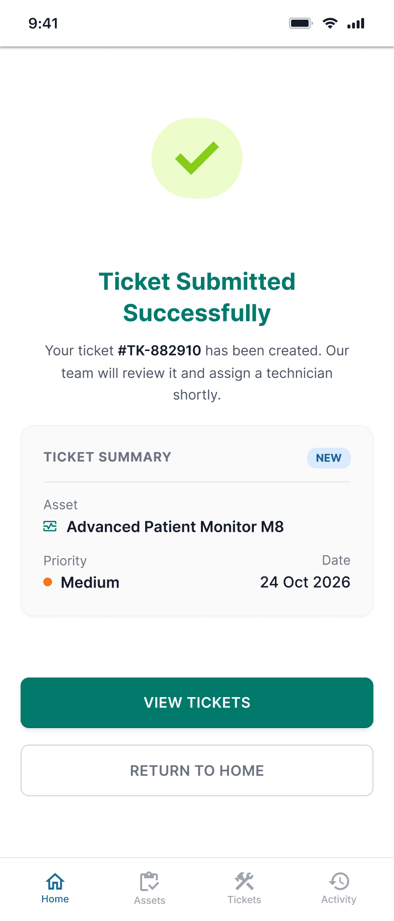 Ticketing Application screen 3